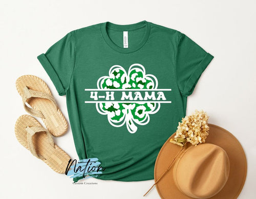 4H Mama Leopard Clover T-Shirt - Show Mom Tee