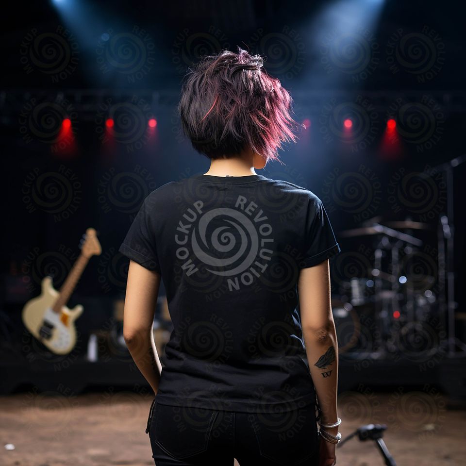Black Bella Canvas 3001,Summer, BC 3001, back tshirt mockup, Women's T-shirt Mockup, rock band t-shirts, Mockup Female, Rock, Gothic