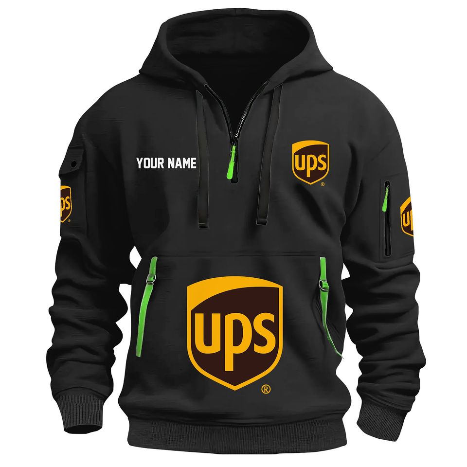 Postal Service Logo Custom Name Quarter Zip Hoodie