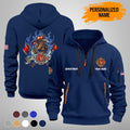 Personalized Name Love Firefighter Quarter Zip Hoodie