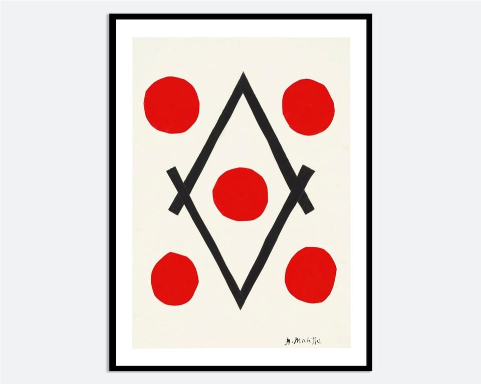 Henri Matisse Red Losange Abstract Shapes Vintage Wall Art Print | Matisse Abstract Forms Fauvism Poster, Cut outs Papiers Decoupes M178