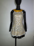 Sequin satin short dress