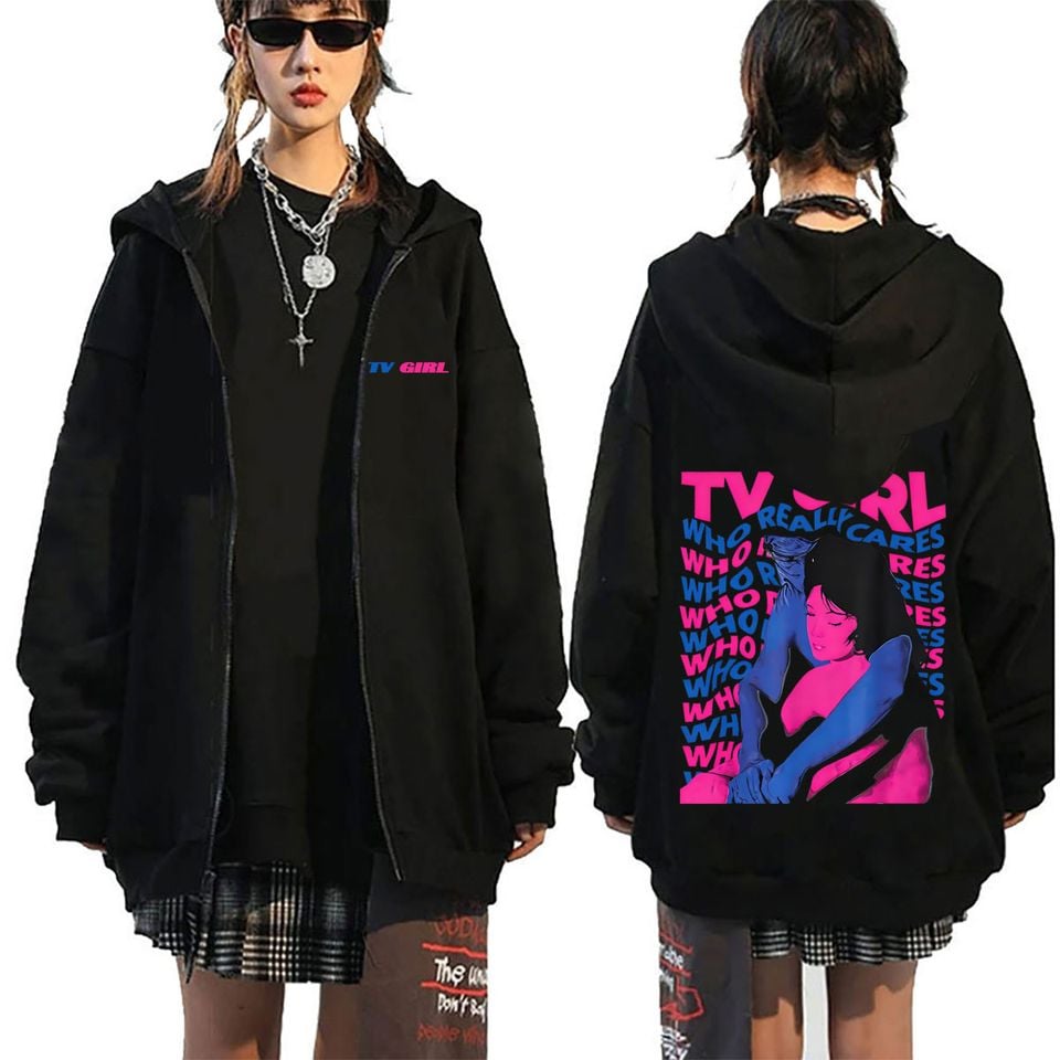 TV Girl Who Really Cares Zipper Hoodie