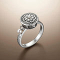 925 Sterling Silver Tibetan Prayer Wheel Ring | Adjustable Mandala Spinner