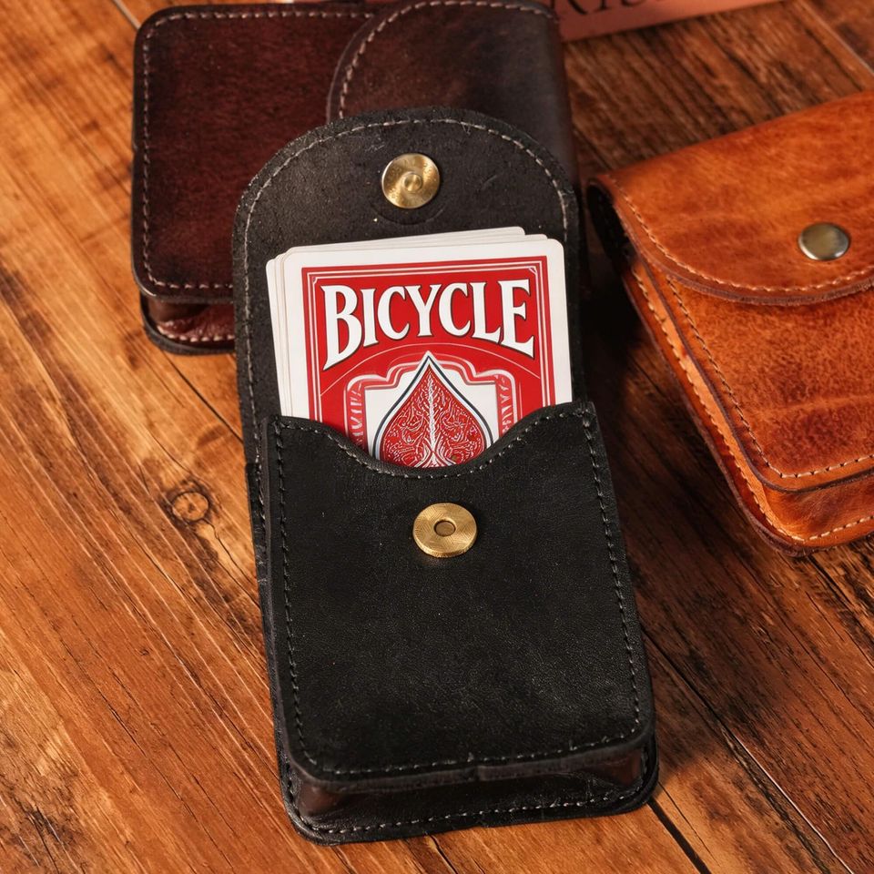 Personalized Leather Playing Card Case, Engraved Card Deck Case, Fun Gift for Card Players