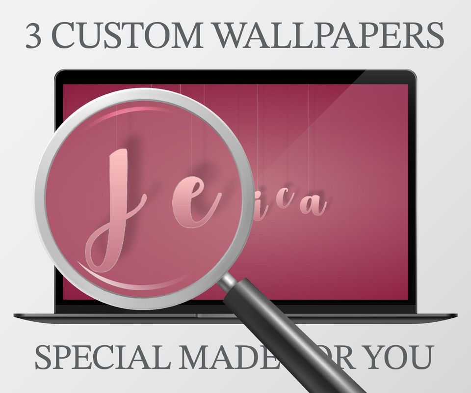 Custom Name Mac Wallpaper | Aesthetic Desktop Background (Digital Download)