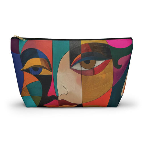 Accessory Pouch w T-bottom Abstract Face II, Pencil Case, Cosmetic Bag, Travel Bag