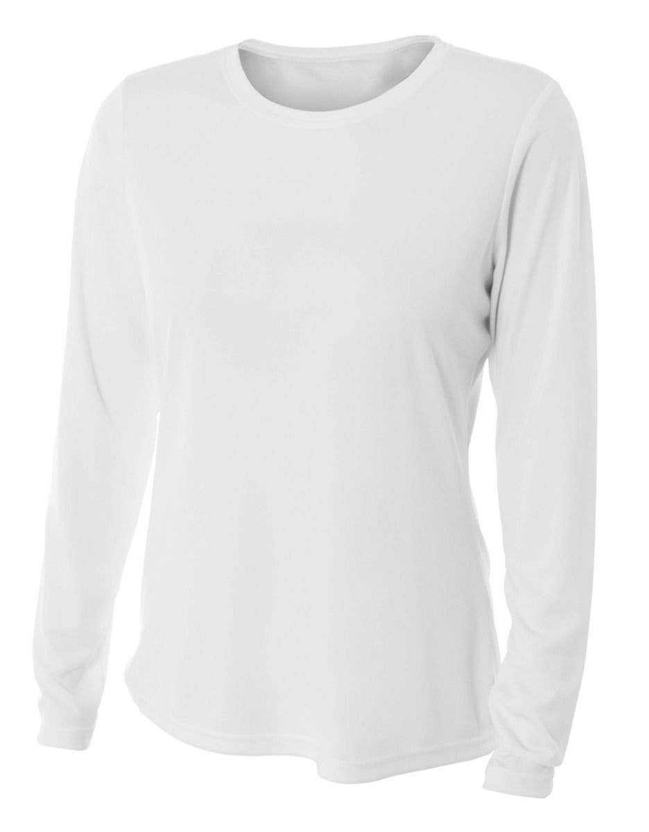 Custom Designed - Long Sleeve T-Shirts (White) Women, A4, Cooling Performance