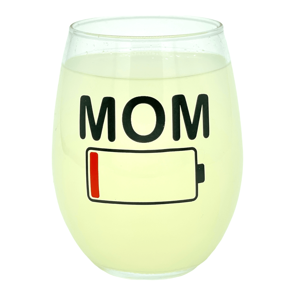 Mom Battery Wine Glass