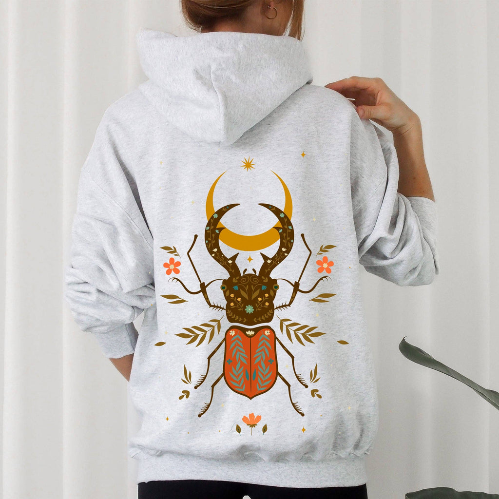 Mystical Animal, Fern, Botanical Floral Hoodie