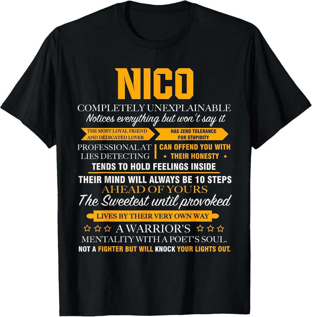 Nico shirt name team gift