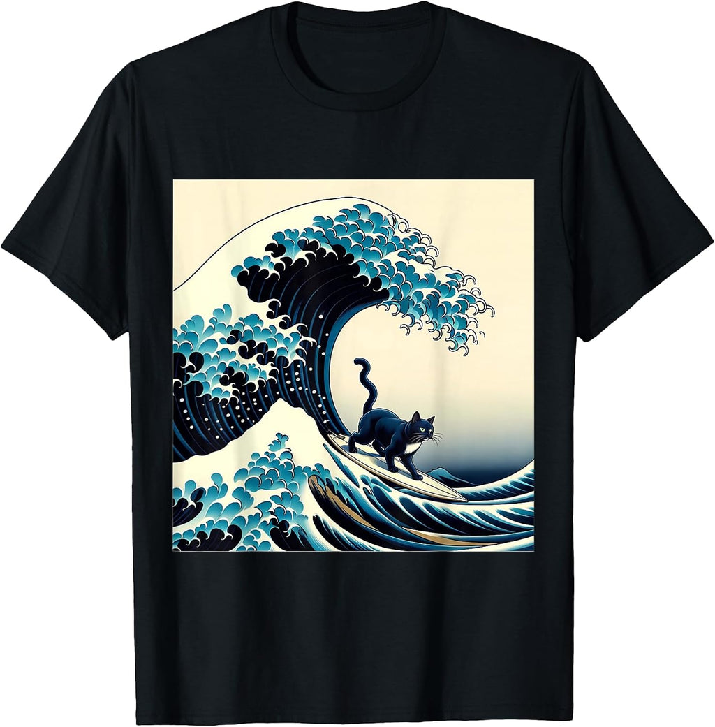 Black Cat Surfing Graphic Designs