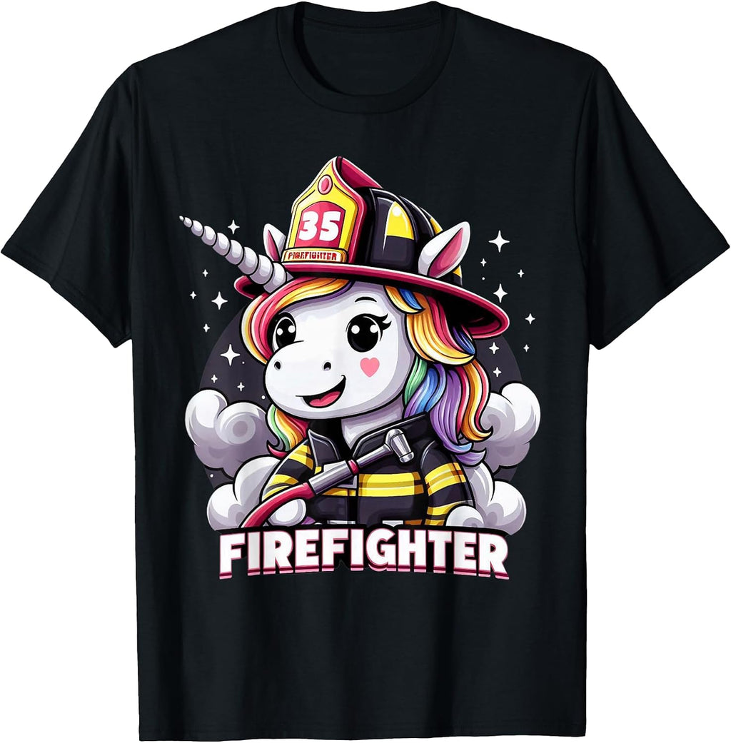 Firefighter Unicorn Kids Girls Women Firefighting