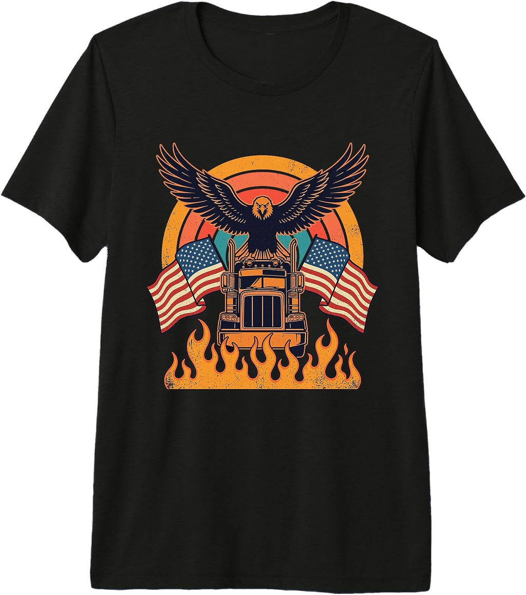 American Trucker Semi Driver Patriotic
