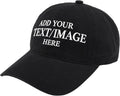 Bulk Embroidered/Printed Custom Hat - Add Your Own Logo/Text/Image Design Personalized Adjustable Baseball Cap for Man/Women