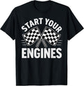 Start Your Engines Vintage Check Flag Race Car Costume T-Shirt