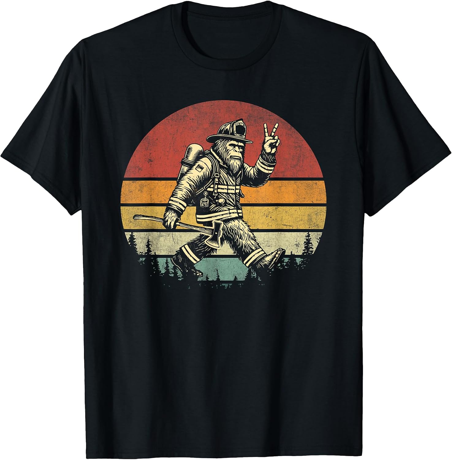Funny Bigfoot Firefighter Sasquatch Design