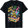 Colorful DJ Bee Cartoon With Headphones And Music