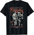 Distressed Firefighter Dad Shirt Men Fathers Day Fireman T-Shirt