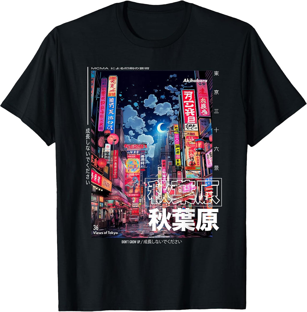 Japanese Streetwear Retro Aesthetic Akihabara Tokyo Graphic T-Shirt