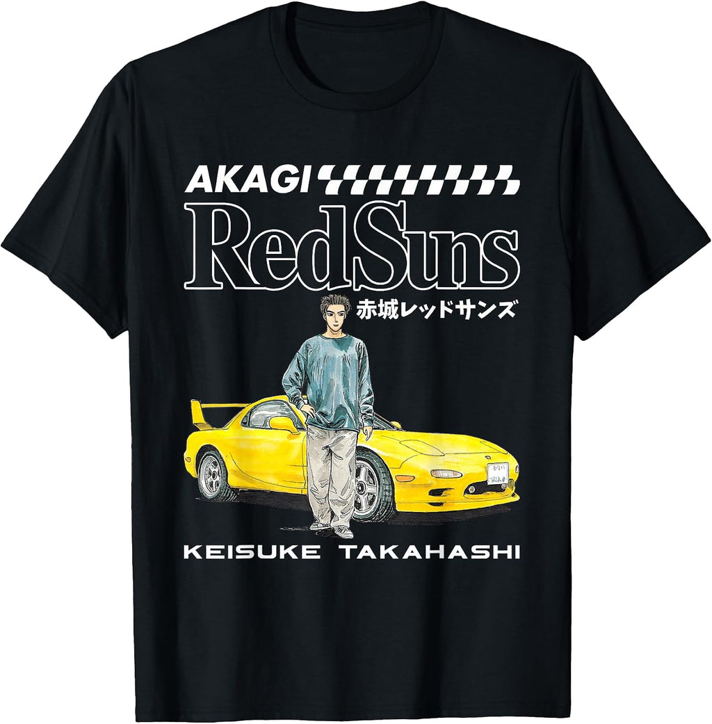 Akagi Red Suns Logo with Keisuke Manga Anime T-Shirt