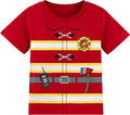 COSLAND Boys and Toddlers' Cotton Print Crew Neck Short Sleeve T-Shirt, 2T-5T