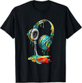 Vintage dripping melting Headphones shrits