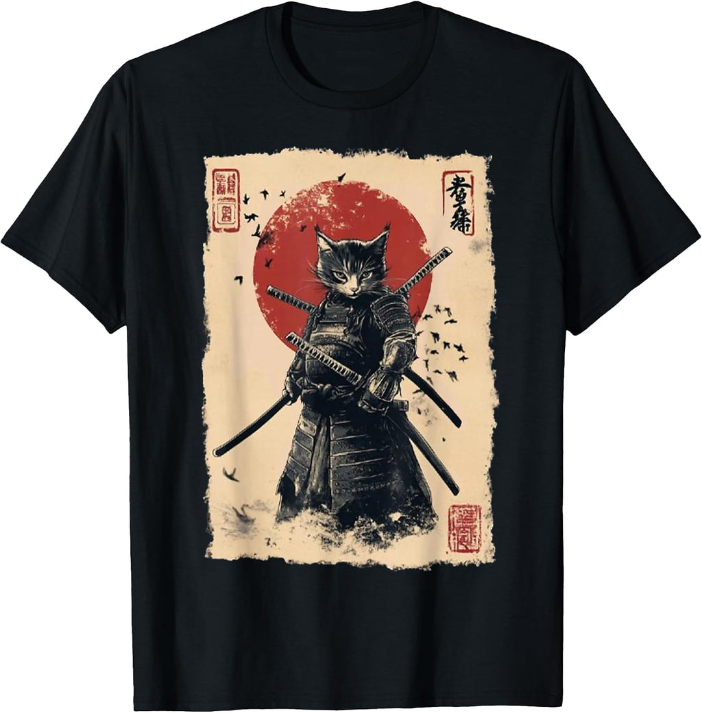 Vintage funny cute samurai warrior ukio art 12