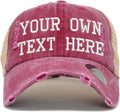 Custom Embroidered Hat Vintage Washed Distressed Trucker Baseball Cap Adjustable Men Women Low Profile Dad Cap