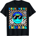 Bruh We're Twinning Retro Twin Day Spirit Week Boys Kids T-Shirt