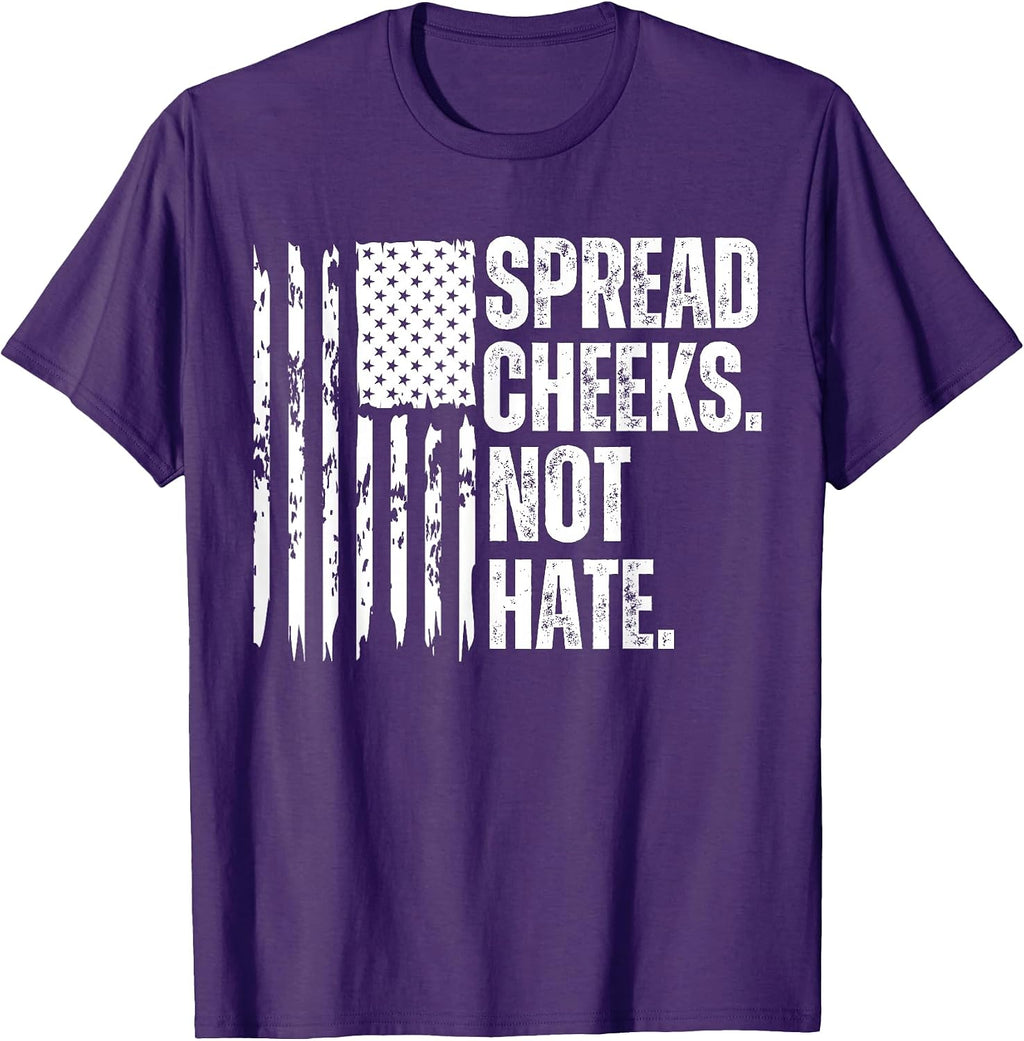 Vintage Spread Cheeks Not Hate USA Flag