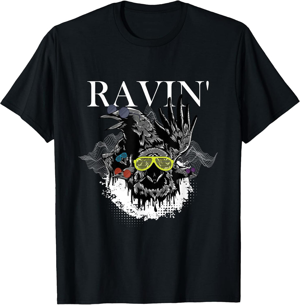 Funny Ravin' Raven Rave EDM Music DJ Gift