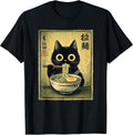 Kawaii Ramen Cat Vintage Japanese Retro Noodle T-Shirt