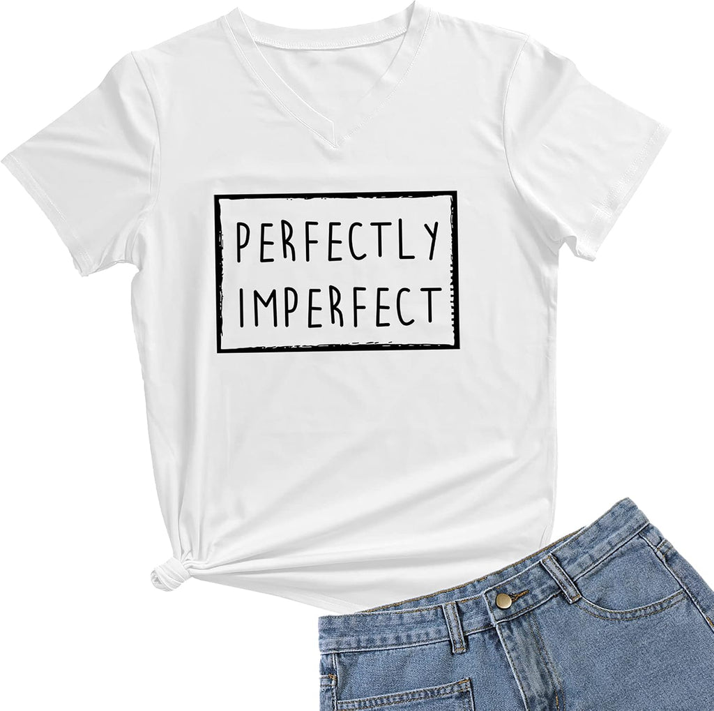 Womens Causal Short Sleeve V-Neck T-Shirt Graphic Tees