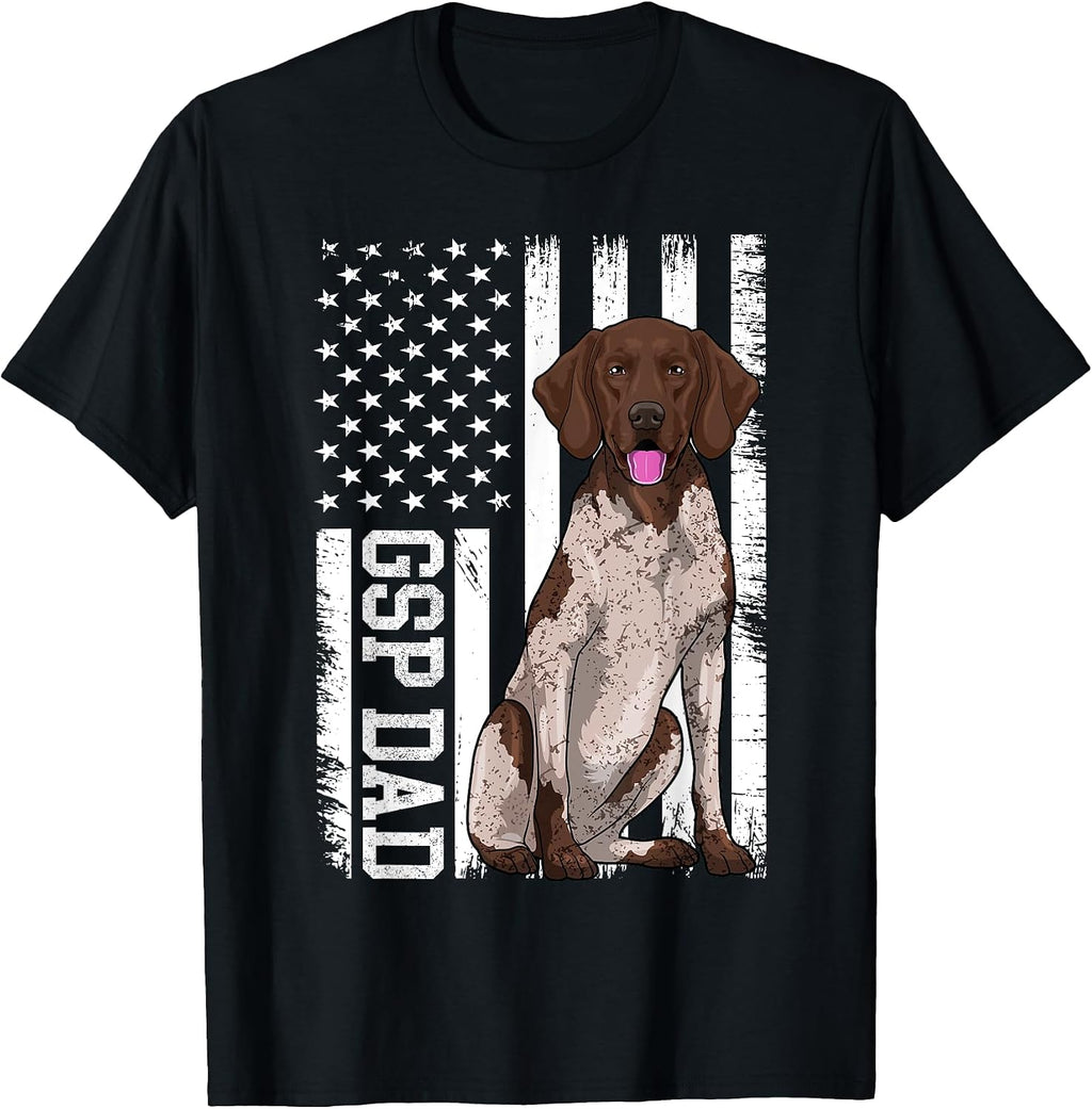 German Shorthair Pointer Dad Apparel GSP Dog Lovers for Men T-Shirt