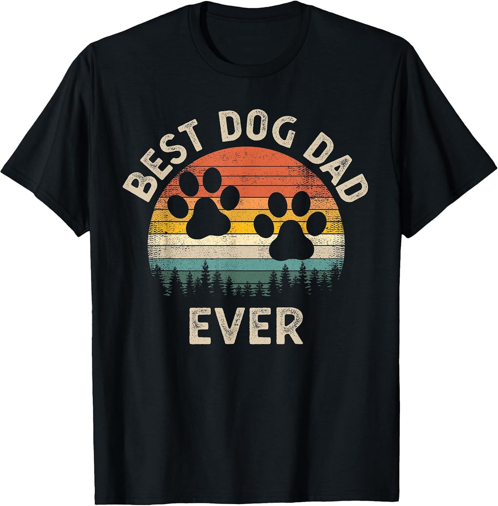 Best Dog Dad Ever Vintage Father's Day Dog Lover T-Shirt