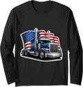 American Truck Driver Patriotic Flag Trucker Merch