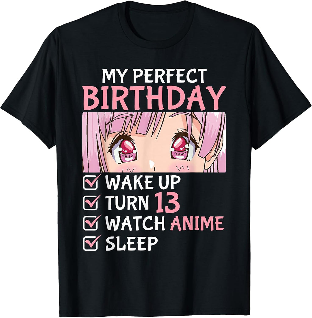 13th Birthday Watch Anime 13 Years Old Anime Teen Girls T-Shirt