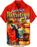 Men's Hawaiian Shirt Button Down Funny Printed Casual Short Sleeve Summer Beach Party BBQ Shirts