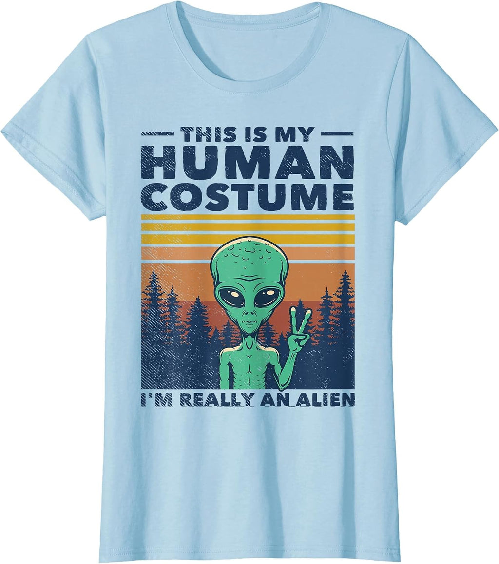 Funny Alien Gifts Space Galaxy UFO Tees Merch