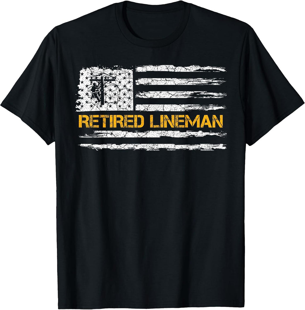 Vintage USA Flag Electric Cable Lineman Retirement
