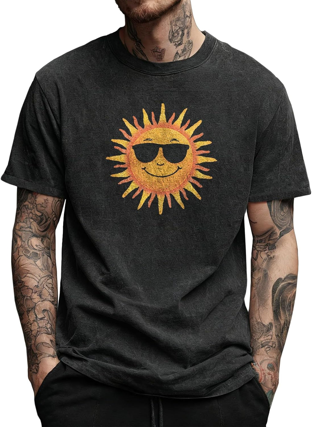 Washed Graphic T-Shirts Men Solid 100% Cotton Big and Tall Crewneck Summer Y2K Breathable Quick Dry Undershirts