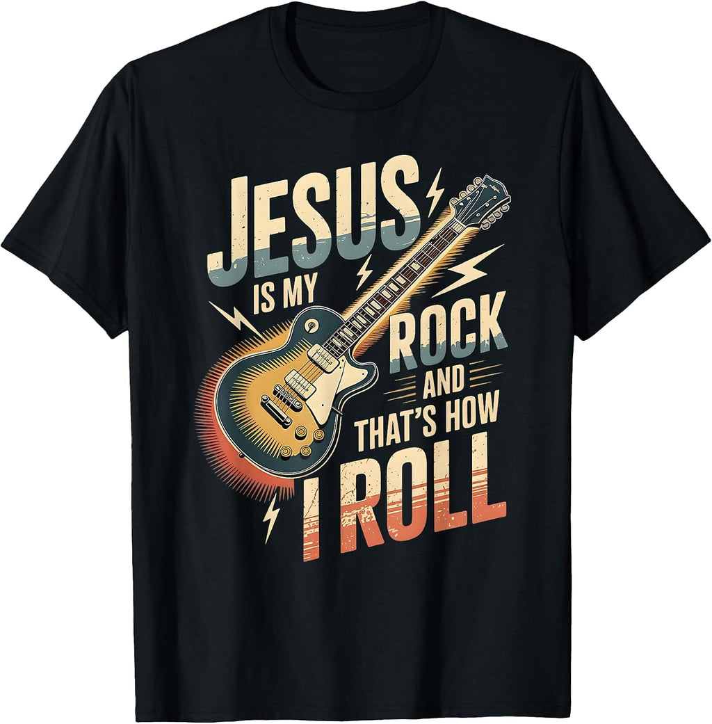 Christian Guitar Musican Apparel Jesus Is My Rock