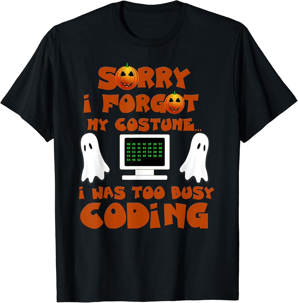 Lazy Halloween programmer T-shirts and apparel