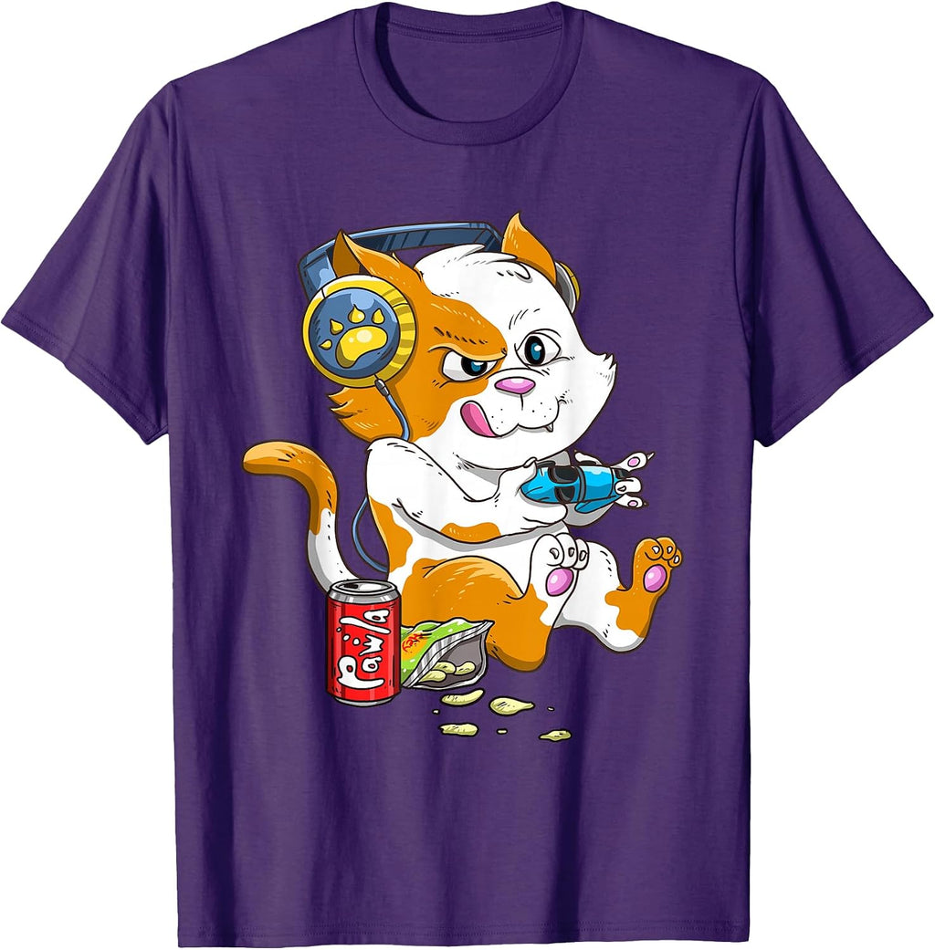 Kawaii Cat Gaming Apparel for Video Gamer