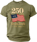Men's 250th Shirt Short Sleeve USA Flag Print Athletic Workout Patriotic T-Shirt, S-4XL