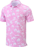 Men's Print Golf Shirt Short Sleeve Dry Fit Moisture Wicking Performance Polo Shirts