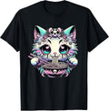Japanese Anime Black Cat Graphic Tees Women Girls