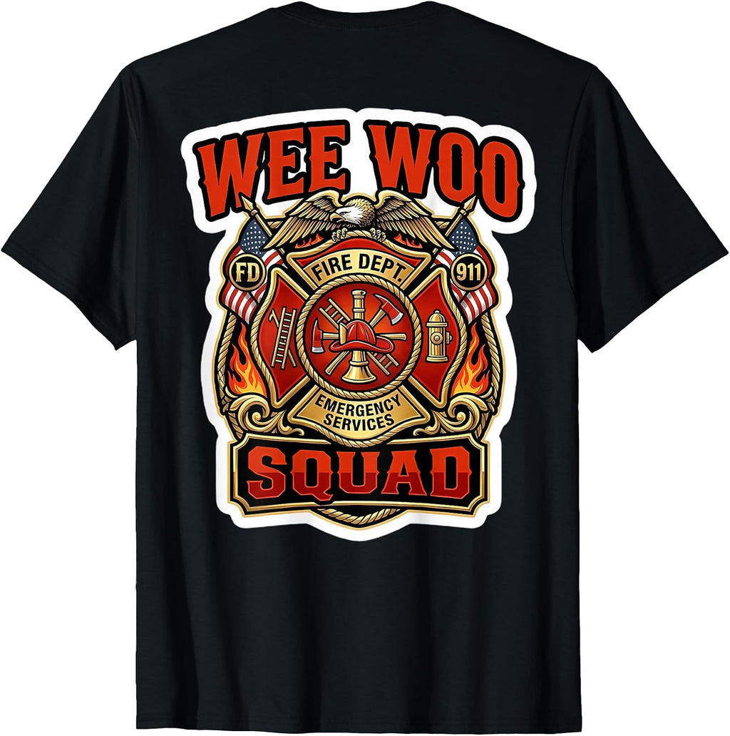 Wee Woo Squad Funny Firefighter Fireman Merch