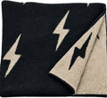 L+L USA Lightning Bolt Baby Blanket 28"x40" - DreamSoft Knit Throw for Crib, Stroller or Car Seat - Soft Blanket/Newborn Nursery Gift Essential for Toddler, Infant, Kids, Boys & Girls (Black/Brown)
